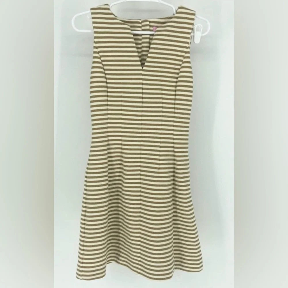 Lilly Pulitzer Tan and White Striped Mini Dress - Picture 3 of 14